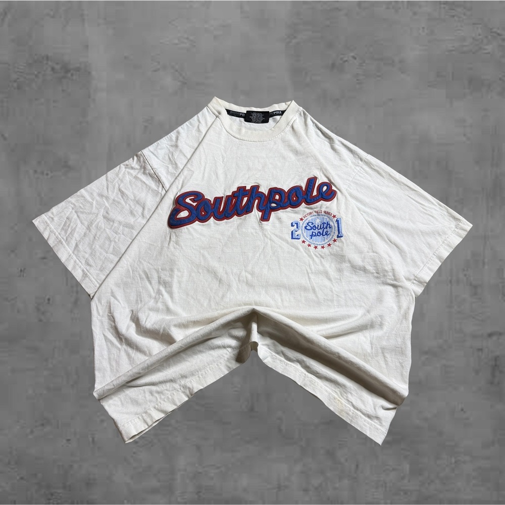 Southpole Mens White Graphic T Shirt Large Victory Field‎ Series Cotton Blend